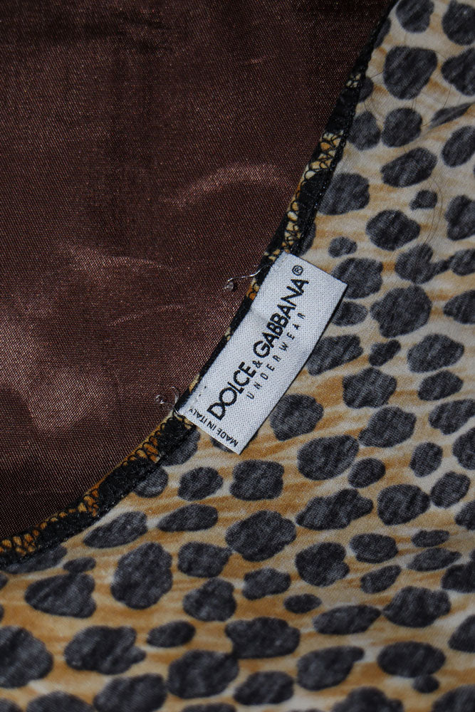Dolce & Gabbana Cheetah Print Tank with Ribbon Detail