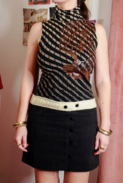 Custo Barcelona Brown & Black Graphic Midi Dress