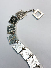 Biche de Bère 1990s Silver-Tone Stamped Panel Collar Necklace