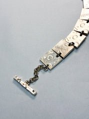 Biche de Bère 1990s Silver-Tone Stamped Panel Collar Necklace