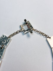 Biche de Bère 1990s Silver-Tone Stamped Panel Collar Necklace