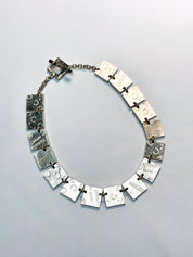 Biche de Bère 1990s Silver-Tone Stamped Panel Collar Necklace