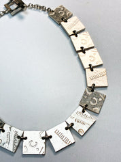 Biche de Bère 1990s Silver-Tone Stamped Panel Collar Necklace