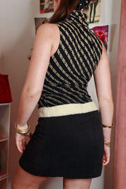 Custo Barcelona Brown & Black Graphic Midi Dress