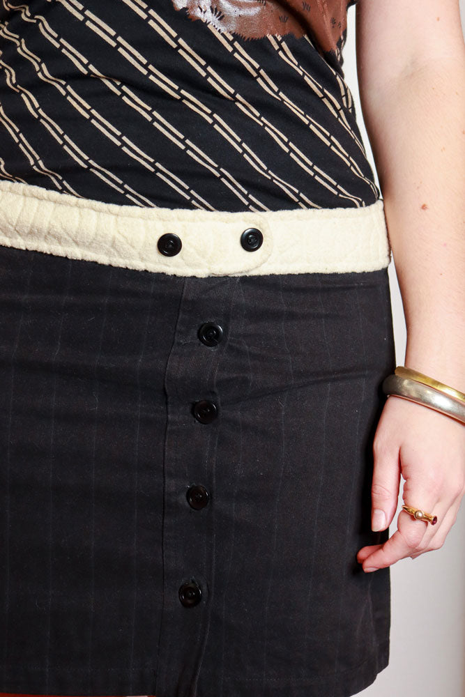 Custo Barcelona Brown & Black Graphic Midi Dress