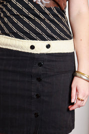 Custo Barcelona Brown & Black Graphic Midi Dress