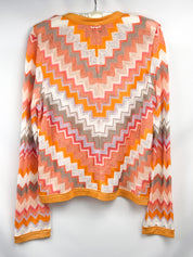 Missoni 2000s Orange Chevron Knit Cardigan - M/L