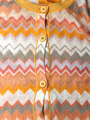 Missoni 2000s Orange Chevron Knit Cardigan - M/L