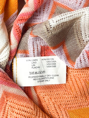 Missoni 2000s Orange Chevron Knit Cardigan - M/L