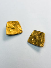 Il Était Une Fois 1990s Hammered Gold Panel Bracelet & Earrings Set