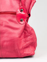 Michael Rome Designs 2000s Pink Leather Studded Drawstring Shoulder Bag