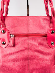 Michael Rome Designs 2000s Pink Leather Studded Drawstring Shoulder Bag