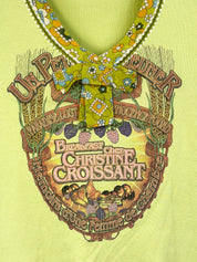 D&G Dolce & Gabbana 2000s Lime Green Croissant Graphic Top - As Is - XS/S
