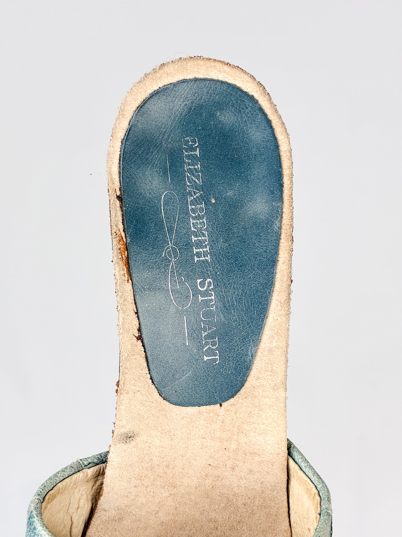 Elizabeth Stuart 2000s Sage Croc-Embossed Slide Mules - As Is - 37