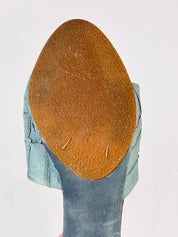 Elizabeth Stuart 2000s Sage Croc-Embossed Slide Mules - As Is - 37
