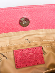 Michael Rome Designs 2000s Pink Leather Studded Drawstring Shoulder Bag