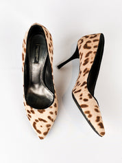 Dolce & Gabbana 2000s Leopard Calf Hair Pointed Toe Pumps - EU 38.5 / US 8