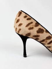 Dolce & Gabbana 2000s Leopard Calf Hair Pointed Toe Pumps - EU 38.5 / US 8