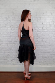 Just Cavalli Silk Frill Dress with Rhinestone Back Detail
