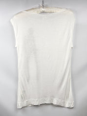 Miss Sixty 2000s White Rhinestone Silhouette Tank - S/M