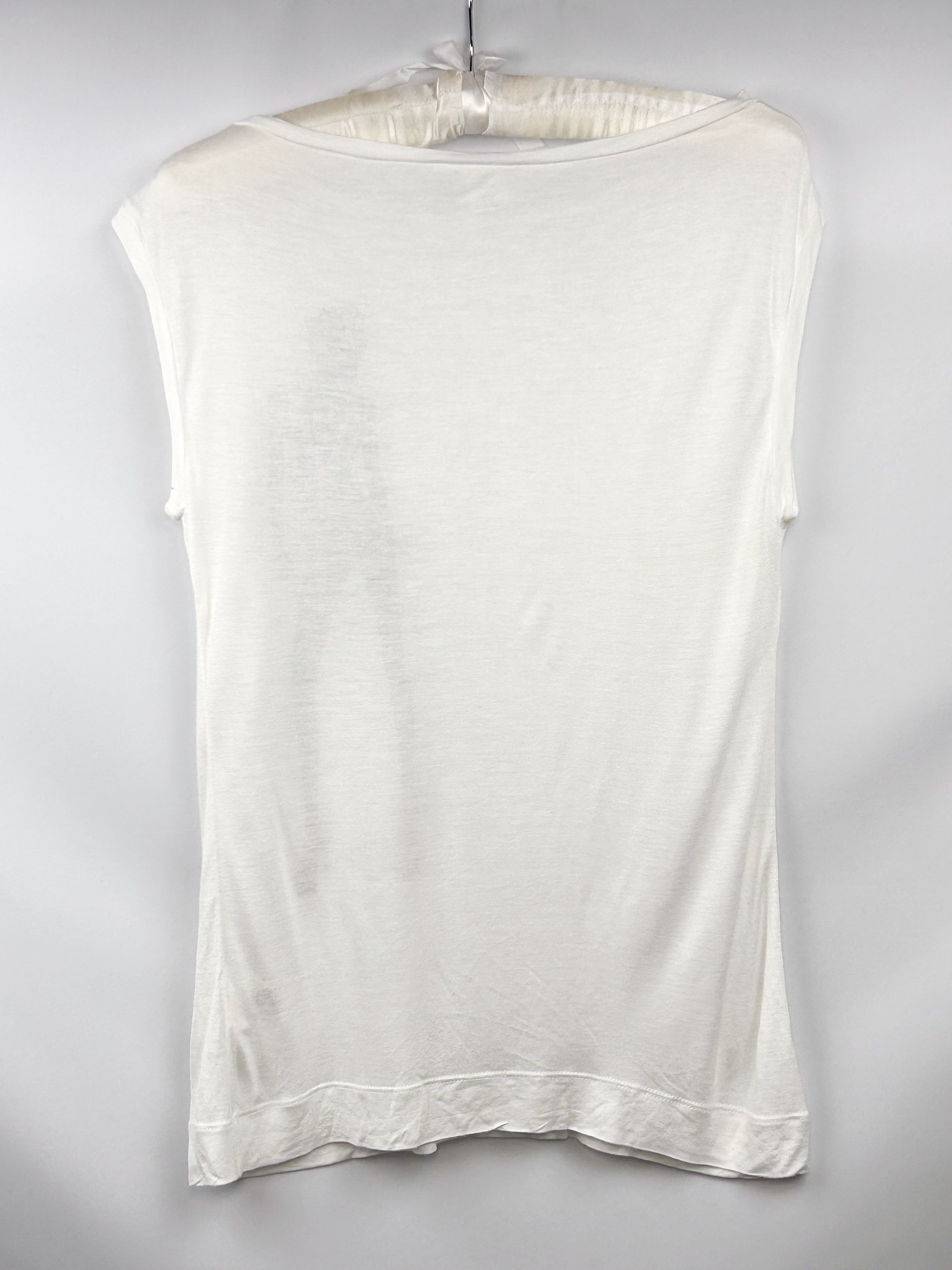 Miss Sixty 2000s White Rhinestone Silhouette Tank - S/M
