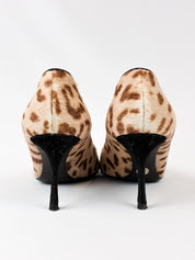 Dolce & Gabbana 2000s Leopard Calf Hair Pointed Toe Pumps - EU 38.5 / US 8