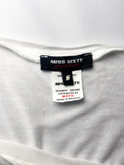 Miss Sixty 2000s White Rhinestone Silhouette Tank - S/M