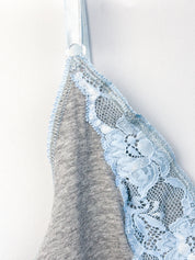 D&G Dolce & Gabbana 2000s Grey & Blue Lace Cami Top - M/L