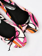 Chico's 2000s Pink Swirl Print Satin Ballet Flats - 8