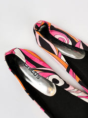 Chico's 2000s Pink Swirl Print Satin Ballet Flats - 8