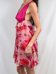 Blumarine 2000s Pink Floral Silk Dress - S