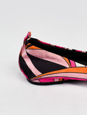 Chico's 2000s Pink Swirl Print Satin Ballet Flats - 8