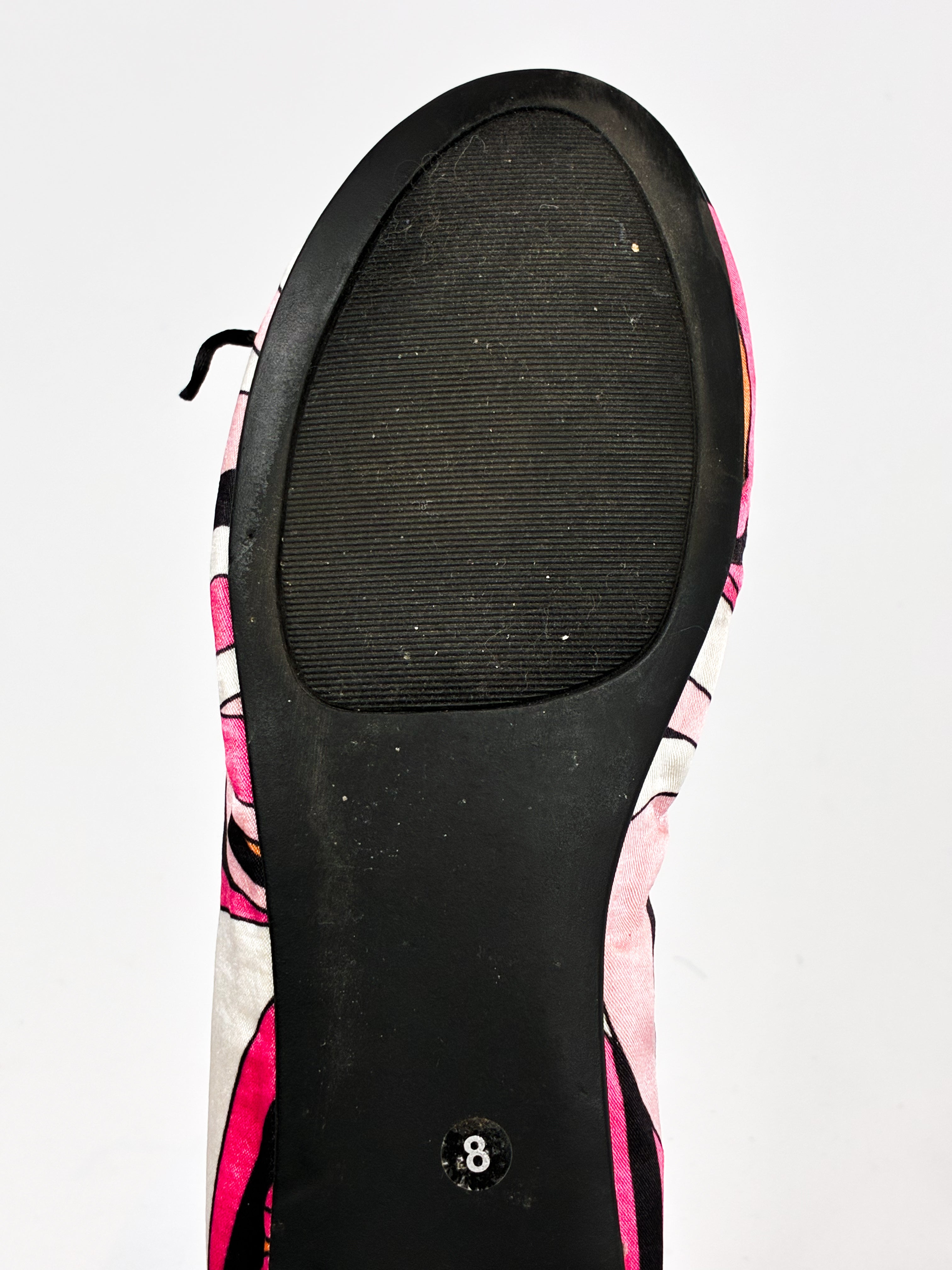Chico's 2000s Pink Swirl Print Satin Ballet Flats - 8