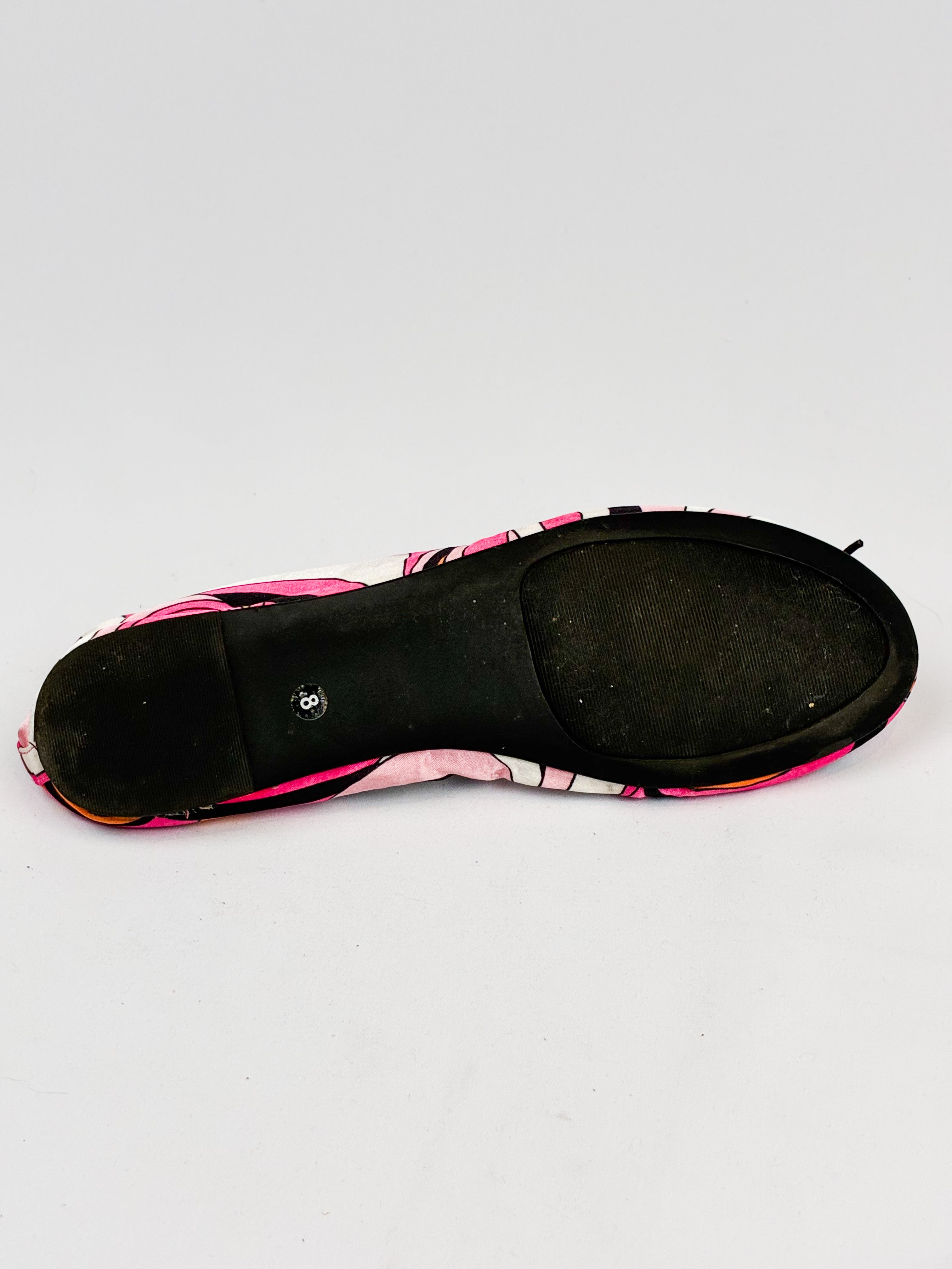 Chico's 2000s Pink Swirl Print Satin Ballet Flats - 8