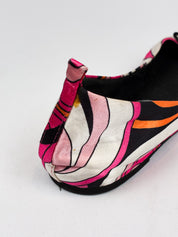 Chico's 2000s Pink Swirl Print Satin Ballet Flats - 8