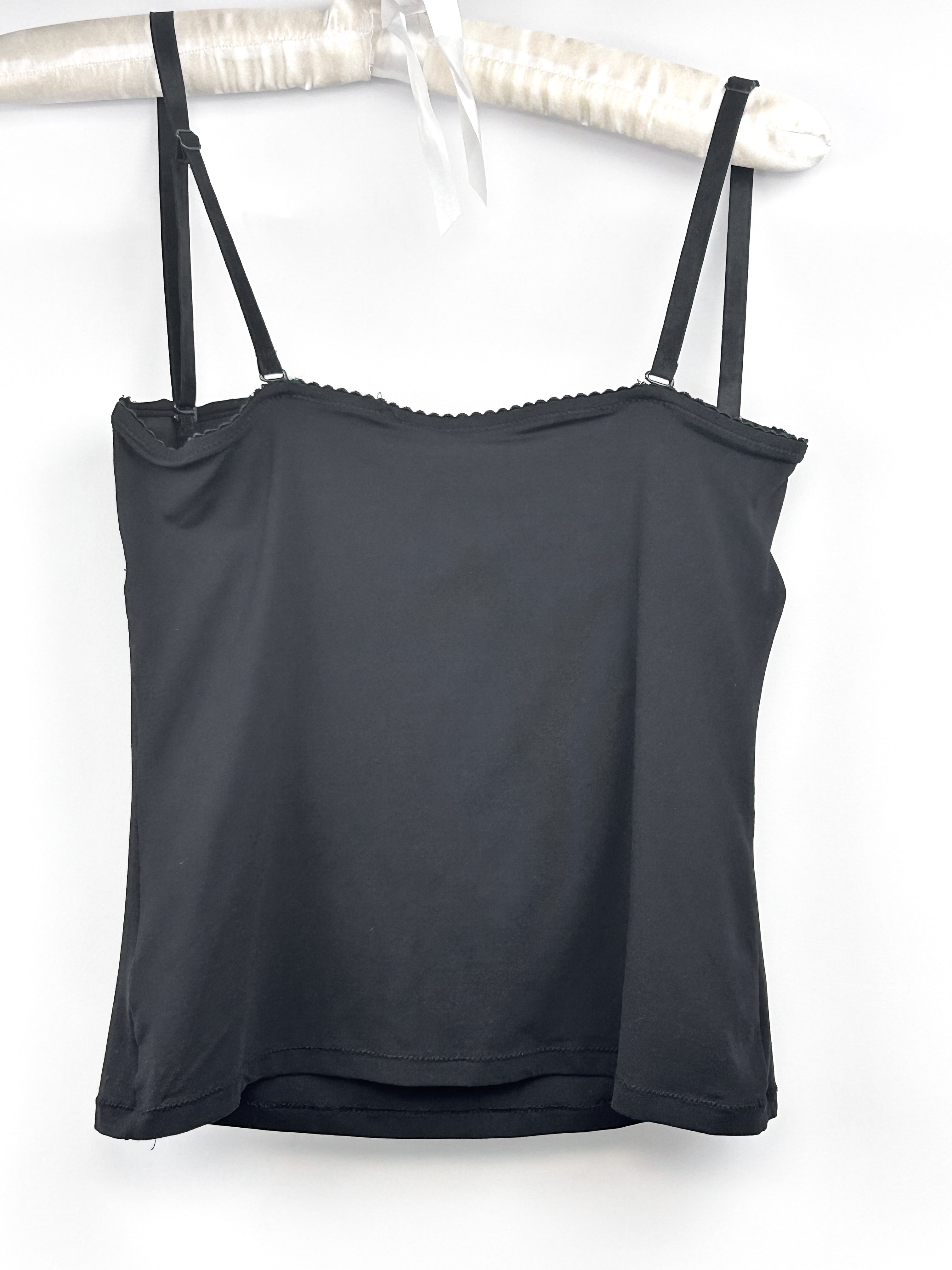 Versace 2000s Black Lace Heart Bustier Cami - XS