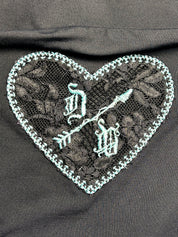 Versace 2000s Black Lace Heart Bustier Cami - XS