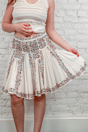 D&G White Sequin Floral Skirt