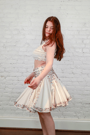 D&G White Sequin Floral Skirt