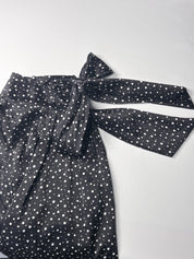 Flavio Castellani 2000s Black Polka Dot Silk Bow Blouse - S/M