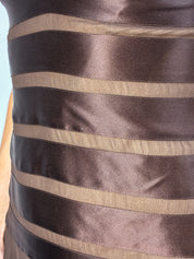 BCBG Max Azria 2000s Brown Satin Stripe Halter Midi Dress - XS/S