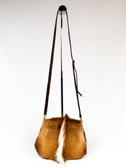 Rarity Handbags 2000s Springbok Hide and Brown Leather Crossbody Bag