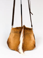 Rarity Handbags 2000s Springbok Hide and Brown Leather Crossbody Bag