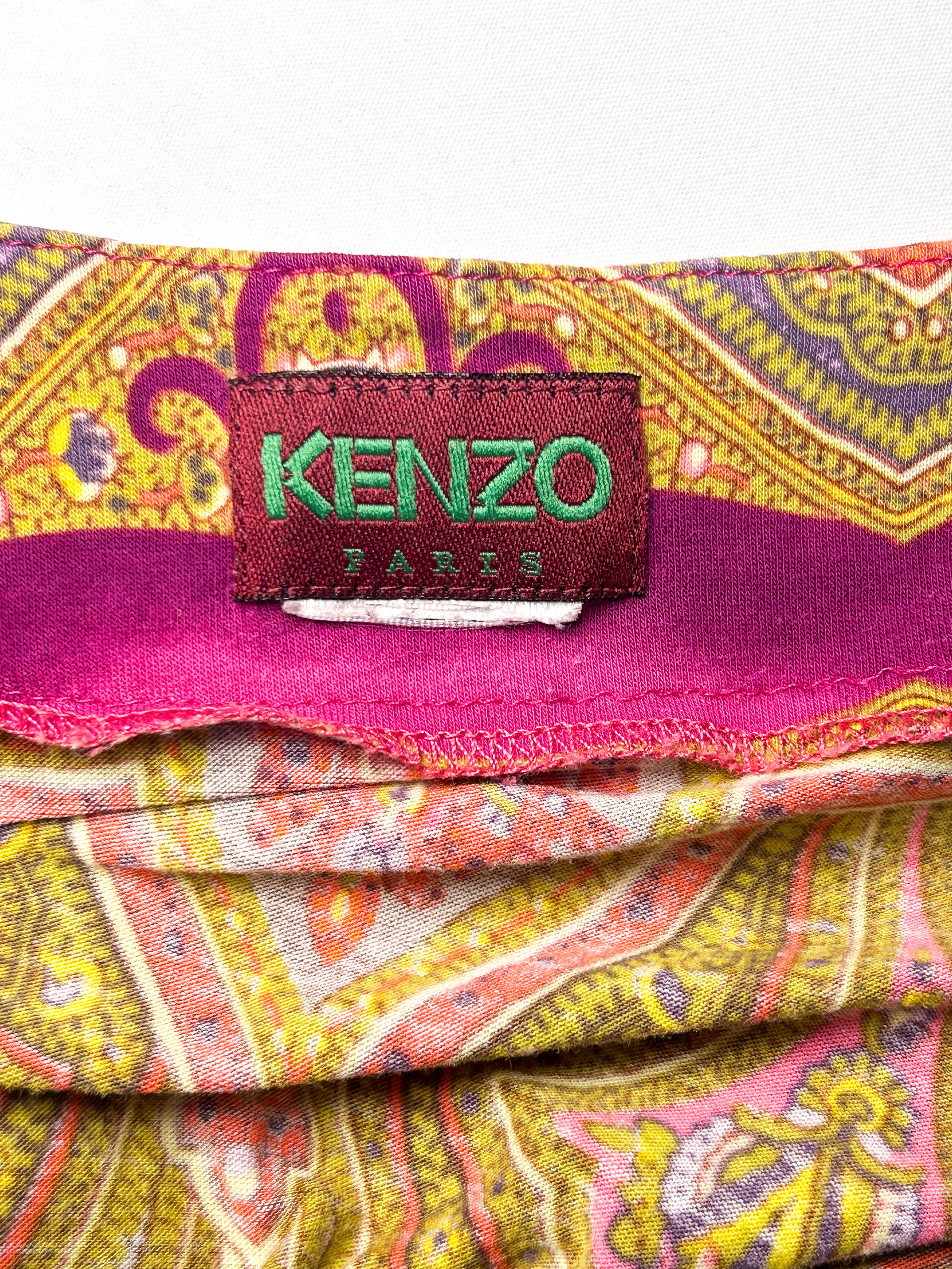Kenzo Paris 2000s Fuchsia Baroque Paisley Sleeveless Top - XS/S