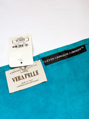 Teal Suede Fringe Shawl from Iris Apfel Estate – One Size