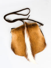 Rarity Handbags 2000s Springbok Hide and Brown Leather Crossbody Bag