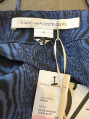 Diane von Furstenberg 2010s Blue Moiré Silk Halter Jumpsuit - S