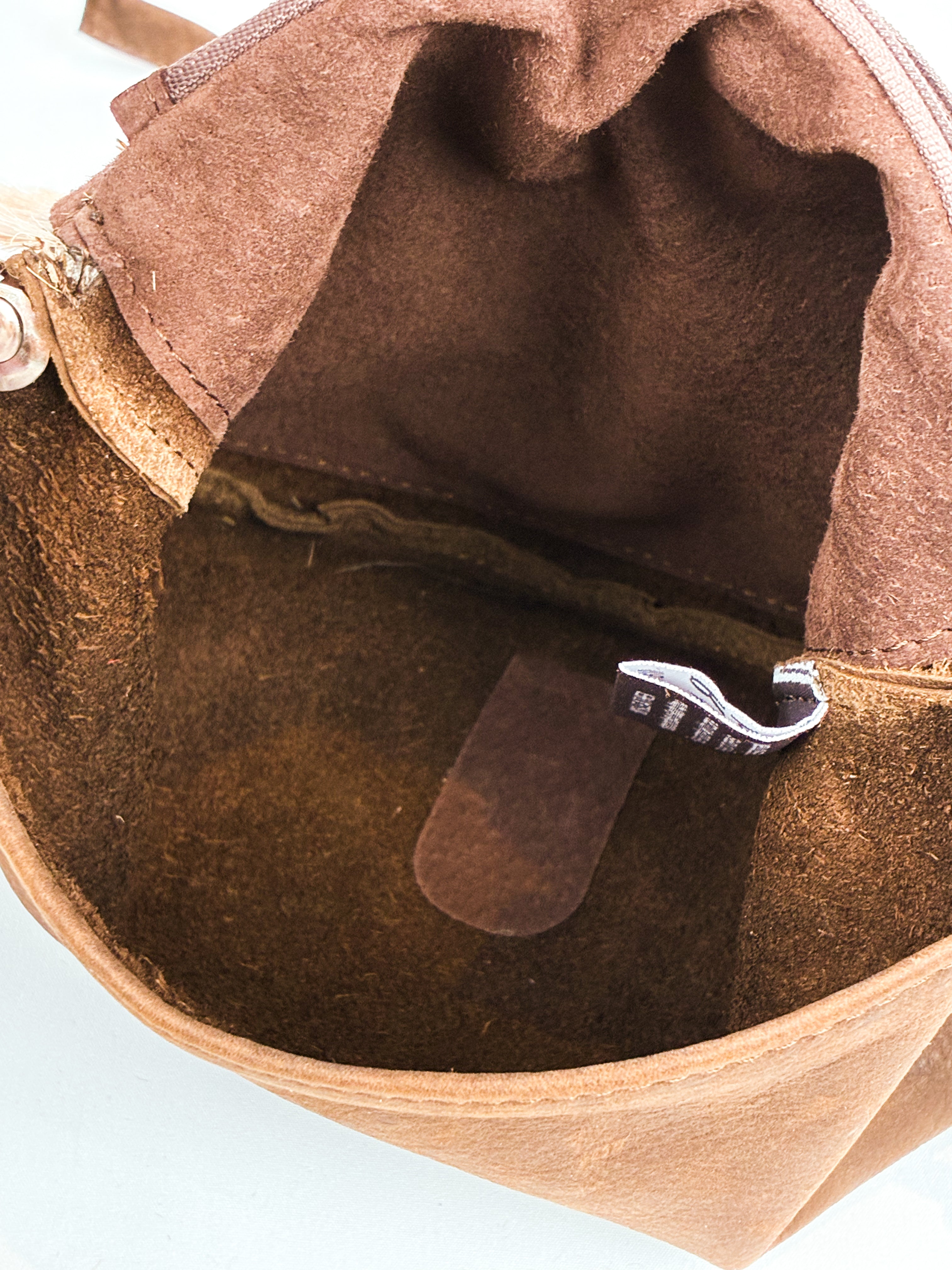 Rarity Handbags 2000s Springbok Hide and Brown Leather Crossbody Bag