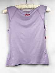 D&G Dolce & Gabbana 2000s Lilac Hawaiian Graphic Tank Top - S