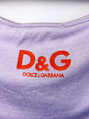 D&G Dolce & Gabbana 2000s Lilac Hawaiian Graphic Tank Top - S